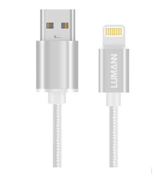 Lumann usb A - lightning adatkábel, 1M, ezüst