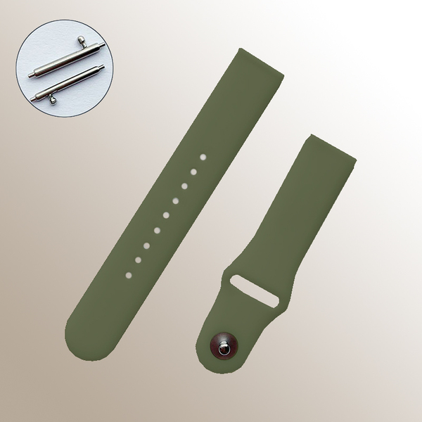 Szilikon óraszíj 20 mm, khaki, no7