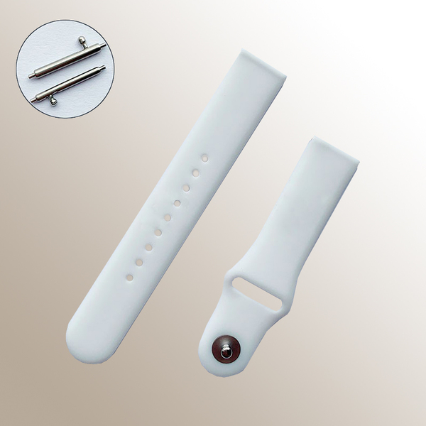 Szilikon óraszíj 20 mm, fehér, no10