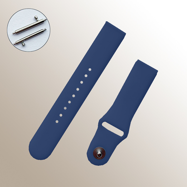 Szilikon óraszíj 22 mm, sötétkék, no12