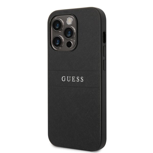 iPhone 14 Pro Guess - 606 - SAFFIANO LOGO - fekete