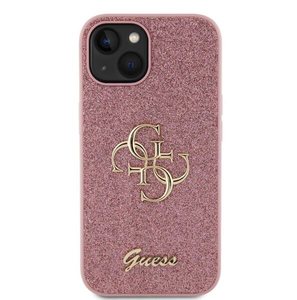 iPhone 15 Pro Max Guess - 679 - GLITTER METAL LOGO - pink