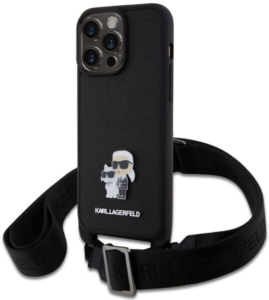 iPhone 15 Pro Max Karl & Choupette - SAFFIANO CROSSBODY - 723