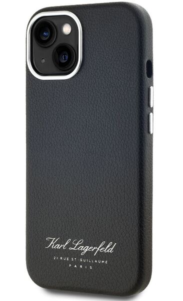 iPhone 15 Karl Lagerfeld - GRAINED PU HOTEL - 425 - fekete