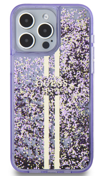 iPhone 15 Pro Max Guess - 830 - LIQUID GLITTER GOLD STRIPE - lil
