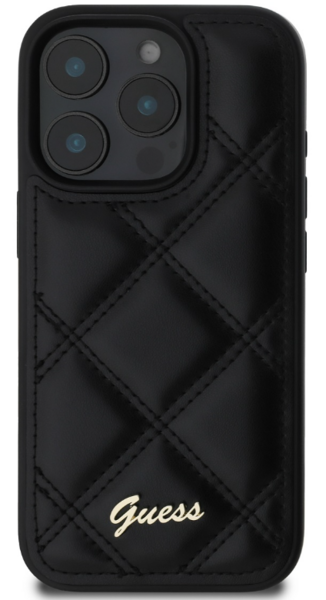 iPhone 16 Pro Guess - 068 - PU LEATHER QUILTED - fekete
