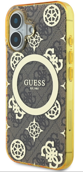 iPhone 16 Pro Guess - 074 - IML PEONY MAGSAFE - barna