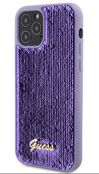 iPhone 12 / 12 Pro Guess - 136 - SEQUIN SCRIPT LOGO - lila