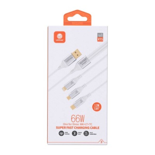 VFAN X15 3:1-ben adatkábel, fekete