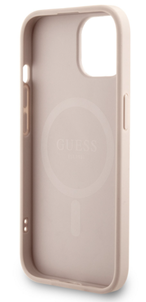 iPhone 13 Guess - 222 - LEATHER RING STRAP MAGSAFE -pink