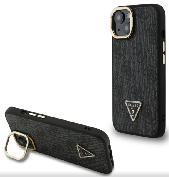 iPhone 14 Guess - 005 - STRASS TRIANGLE LOGO MAGSAFE -fekete