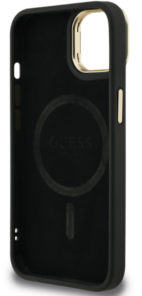 iPhone 16 Guess - 573 - STRASS TRIANGLE LOGO MAGSAFE -fekete