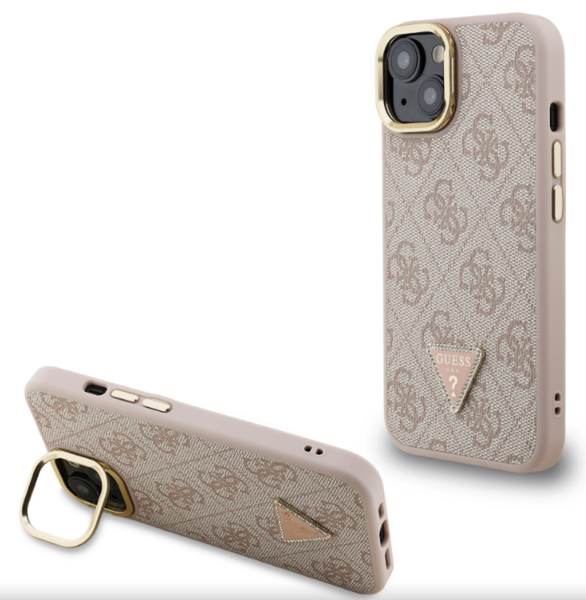 iPhone 16 Guess - 696 - STRASS TRIANGLE LOGO MAGSAFE -pink