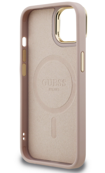 iPhone 16 Pro Guess - 719 - STRASS TRIANGLE LOGO MAGSAFE -pink