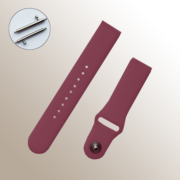 Szilikon óraszíj 22 mm, bordó, no20