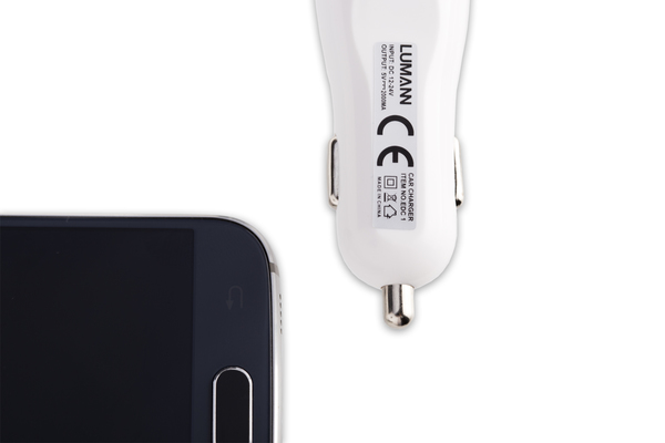 Lumann 2A type C autós töltő, fehér